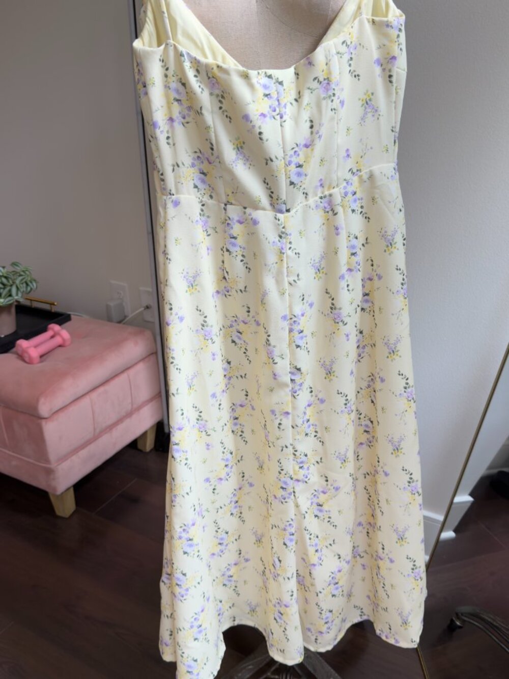 House of CB- Annabella Lemon Floral Midi Sun Dress Size Small Picnic Softgirl - Picture 5 of 7